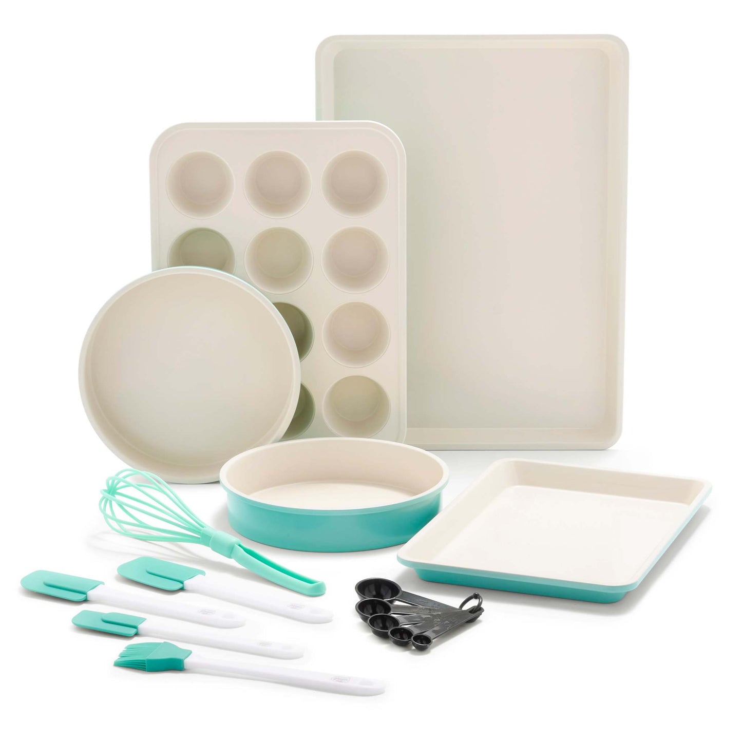 12PC HEALTHY CERAMIC NONSTICK BAKEWARE SET TURQUOISE