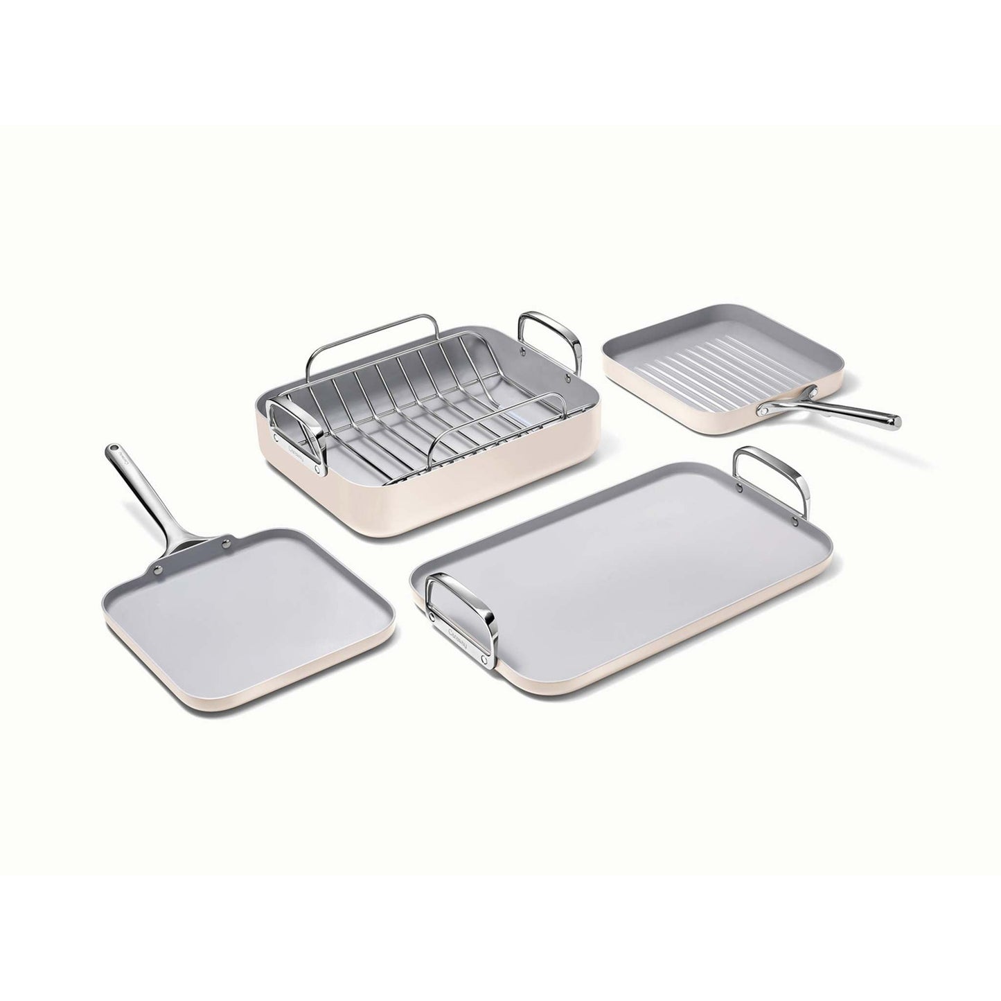 5PC SQUARE COOKWARE SET CREAM