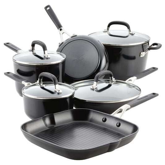 10PC HARD-ANODIZED NONSTICK COOKWARE SET