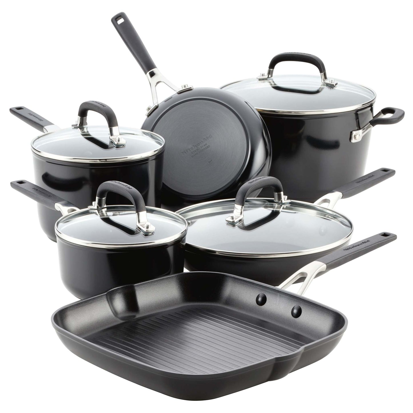 10PC HARD-ANODIZED NONSTICK COOKWARE SET