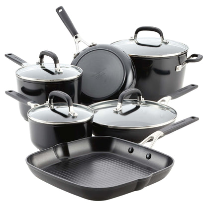 10PC HARD-ANODIZED NONSTICK COOKWARE SET