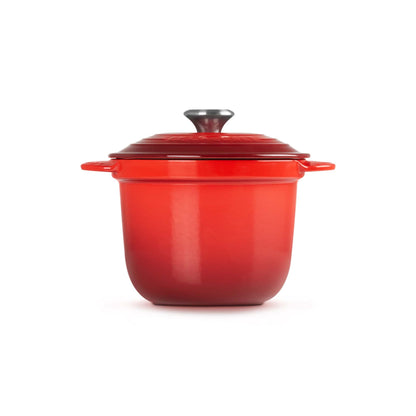 2.25QT CAST IRON RICE POT W/ SS KNOB CERISE