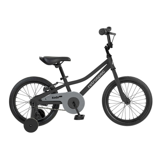 KODA PLUS 16" KIDS' BIKE - AGES 4-6 YEARS, BLACK GLOSS