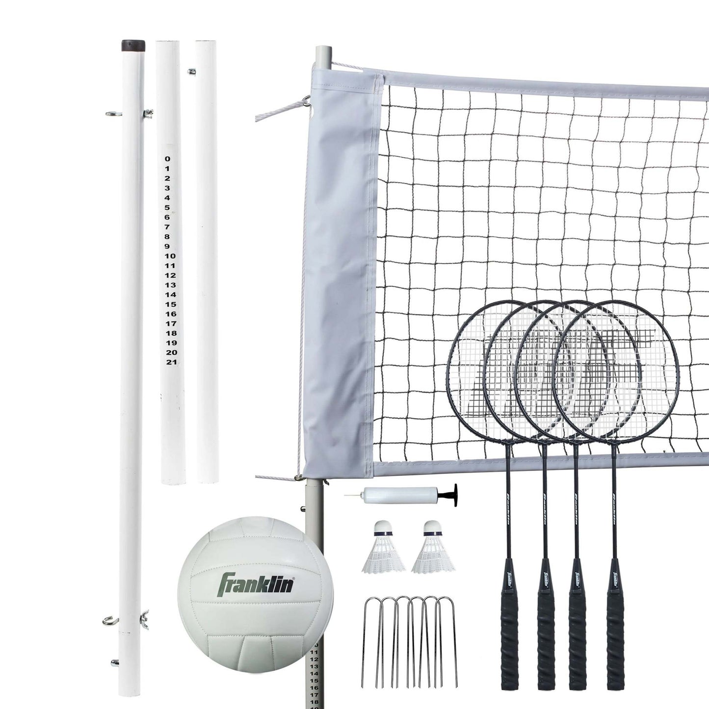 PROFESSIONAL VOLLEYBALL/BADMINTON COMBO SET