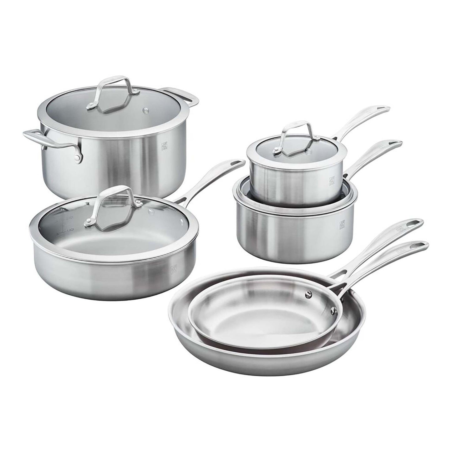 SPIRIT 10PC 3-PLY STAINLESS STEEL COOKWARE SET