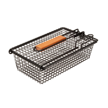 NONSTICK GRILLING BASKET W/ FOLDING HANDLE