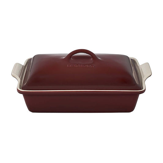 4QT HERITAGE STONEWARE COVERED RECTANGULAR CASSEROLE RHONE
