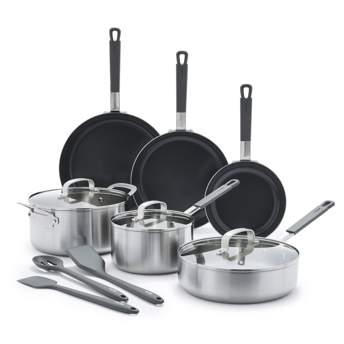 Stainless Steel PFAS-Free Nonstick 12pc Cookware Set