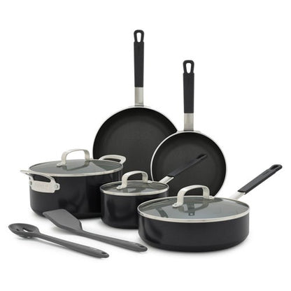 Bobby Flay Professional Ceramic Nonstick Aluminum 10pc Cookware Set Black