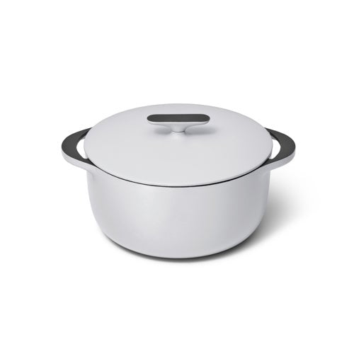 6.5qt Enameled Cast Iron Dutch Oven w/ Flat Lid Gray
