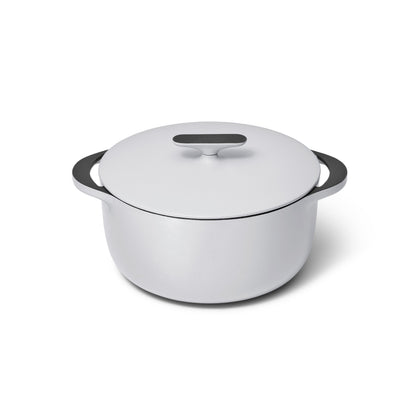 6.5qt Enameled Cast Iron Dutch Oven w/ Flat Lid Gray
