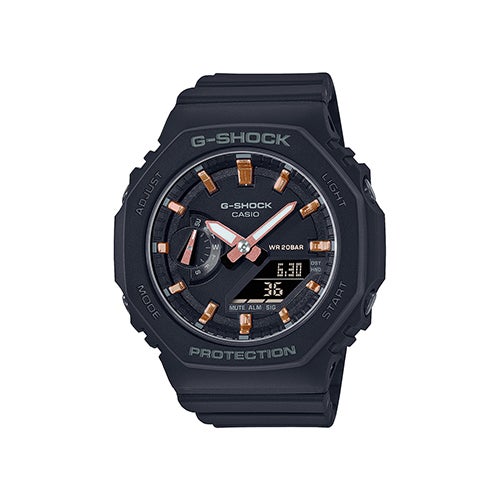 Ladies Octagonal Analog/Digital Black Resin Watch Black Dial