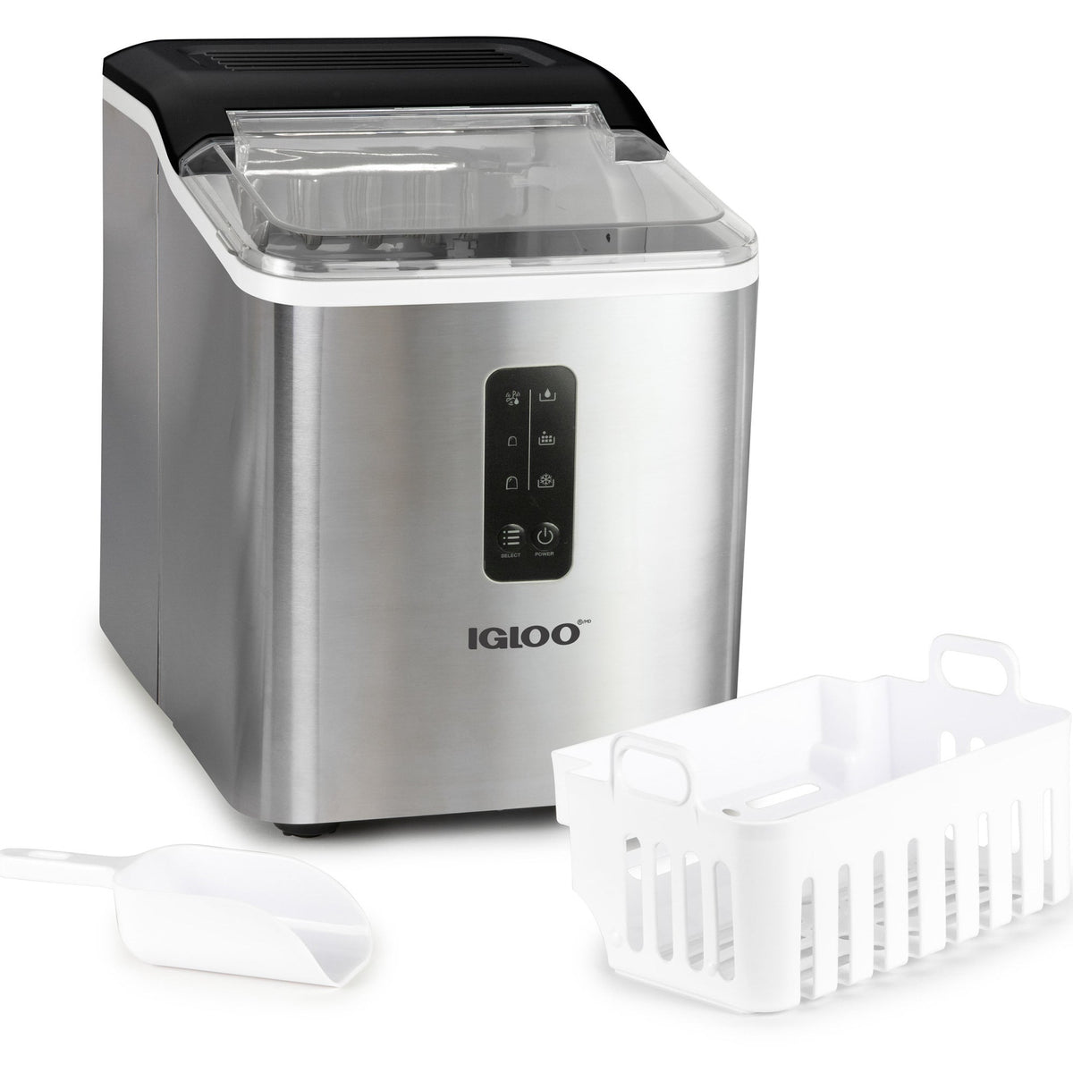 26lb Automatic Self-Cleaning Ice Maker Stainless Steel
