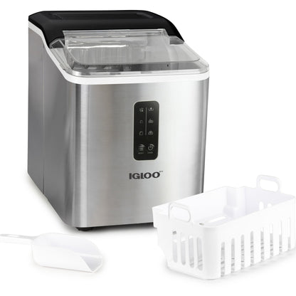 26lb Automatic Self-Cleaning Ice Maker Stainless Steel