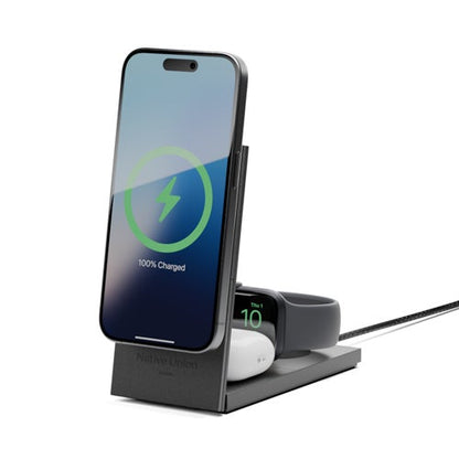 Rise 3-in-1 Qi2 Wireless Charger International Black