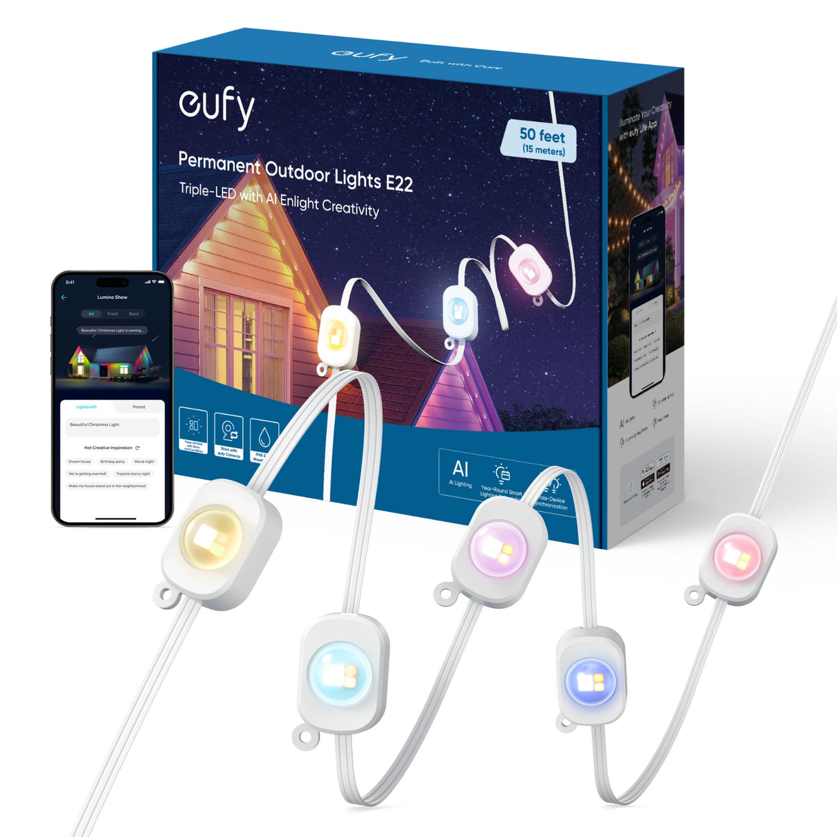 50FT Permanent Outdoor Lights E22