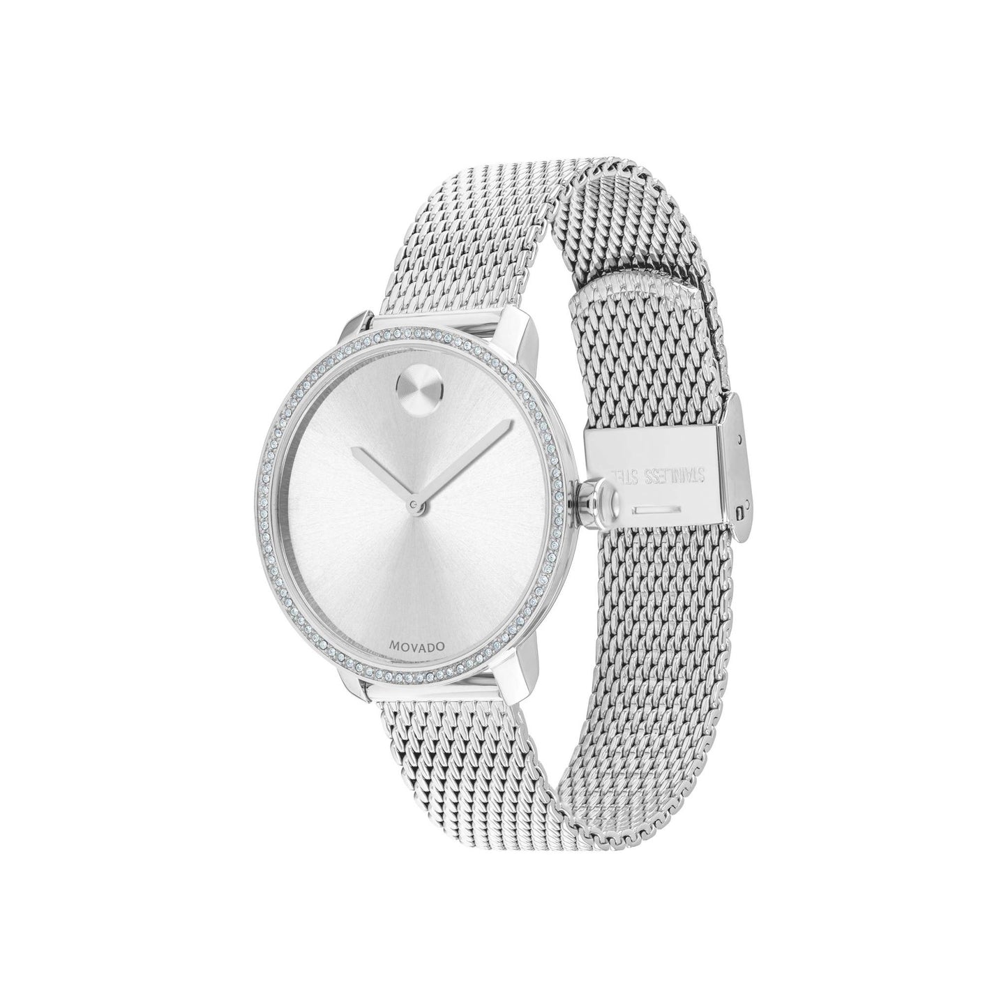 LADIES BOLD SHIMMER CRYSTAL STAINLESS STEEL WATCH