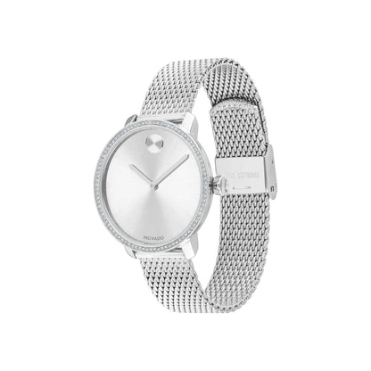 LADIES BOLD SHIMMER CRYSTAL STAINLESS STEEL WATCH
