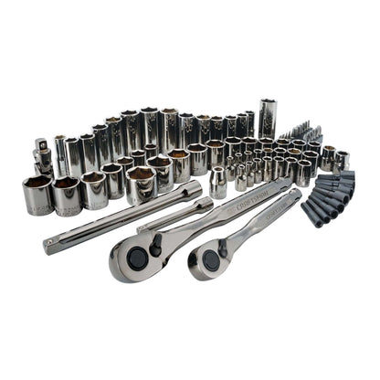 81PC STANDARD & METRIC CHROME MECHANIC'S TOOL SET