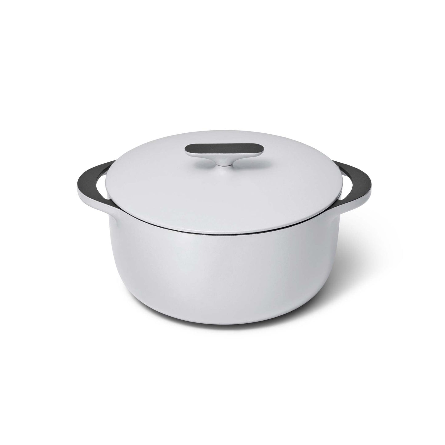 6.5QT ENAMELED CAST IRON DUTCH OVEN W/ FLAT LID GRAY