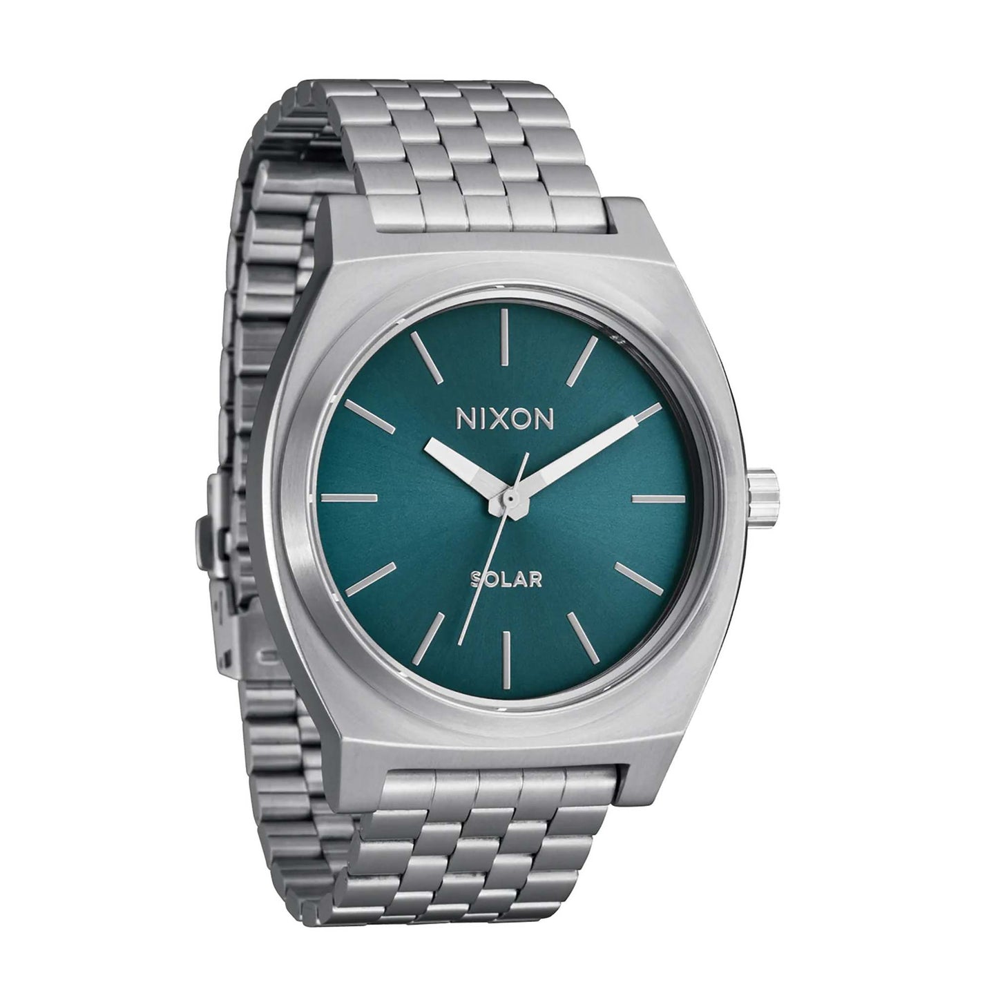 MEN'S TIME TELLER SOLAR STAINLESS STEEL WATCH, DUSTY
