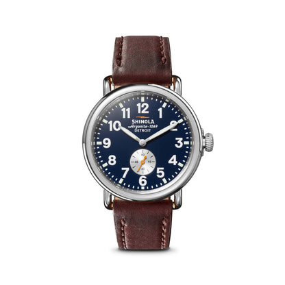 UNISEX RUNWELL CATTAIL LEATHER STRAP WATCH MIDNIGHT