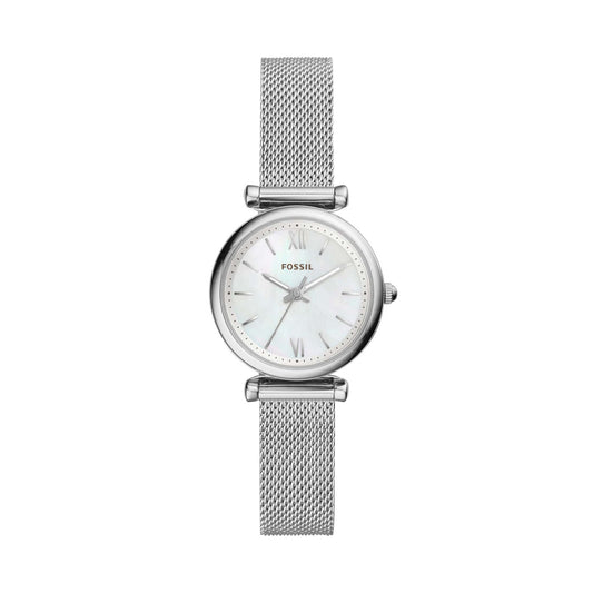 LADIES CARLIE MINI STAINLESS STEEL MESH WATCH MOP DIAL- CANADIAN/ENG