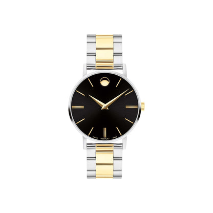 LADIES CORPORATE EXCLUSIVE TWO-TONE STAINLESS STEEL WATCH BLACK DIAL