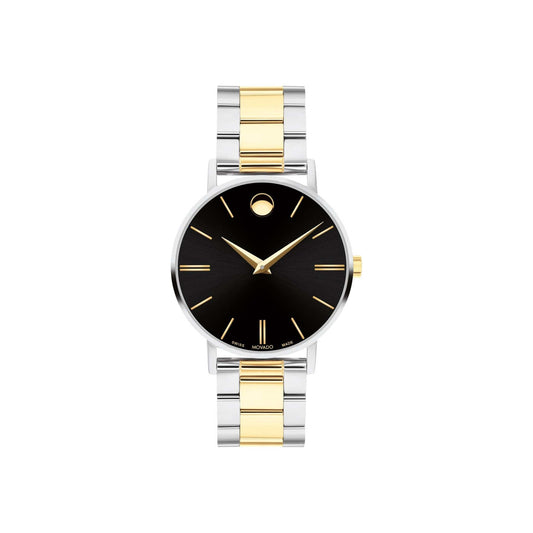 LADIES CORPORATE EXCLUSIVE TWO-TONE STAINLESS STEEL WATCH BLACK DIAL