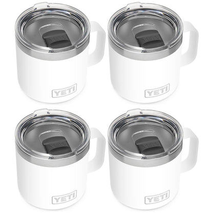 YETI RAMBLER 14 OZ. MUG WITH MAGSLIDER LID - WHITE (4-PACK)
