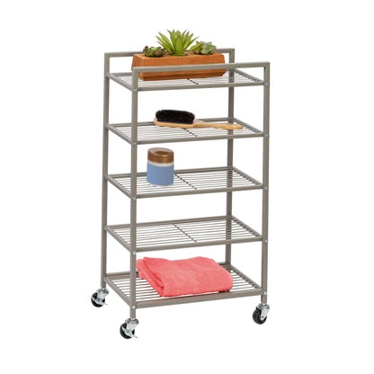 ROLLING BATHROOM STEEL STORAGE CART 5 TIERS