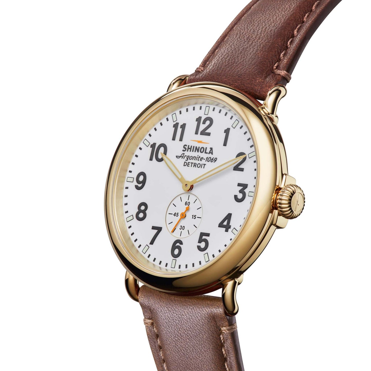 MENS' RUNWELL LEATHER STRAP WATCH