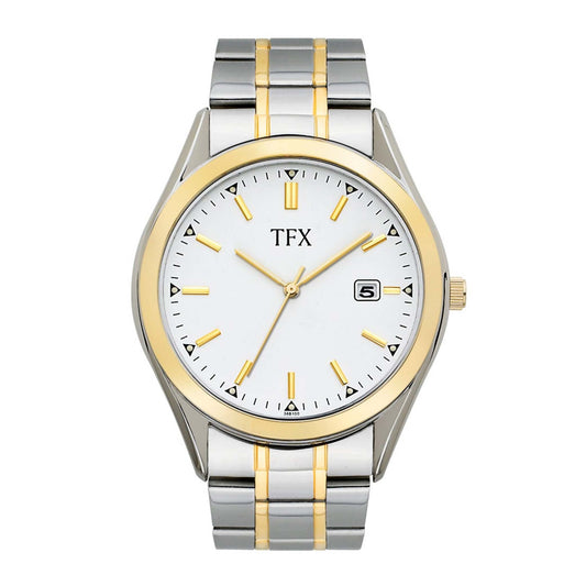 TFX MENS TWO TONE STAINLESS STEEL WATCH