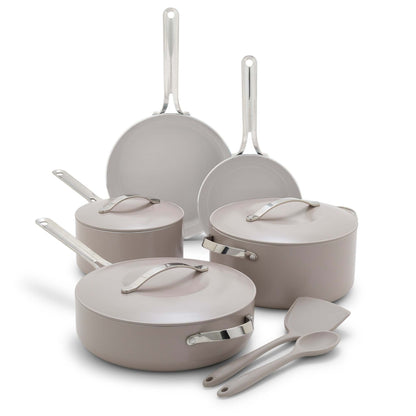 NOVA 10PC CERAMIC NONSTICK COOKWARE SET CLAY