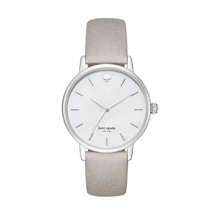 LADIES' METRO LEATHER STRAP WATCH, MOTHER-OF-PEARL DIAL