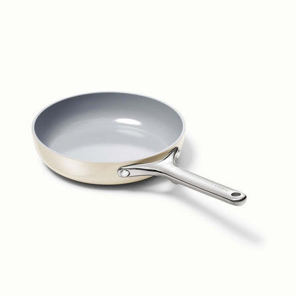 8" NONSTICK CERAMIC FRY PAN CREAM