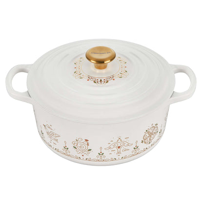 NOEL COLLECTION 3.5QT SIGNATURE CAST IRON ROUND DUTCH OVEN