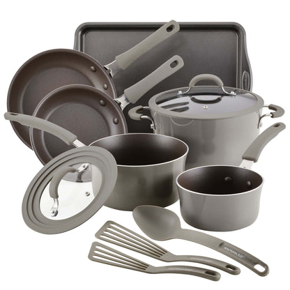 COOK + CREATE 11PC NONSTICK COOKWARE SET GRAY