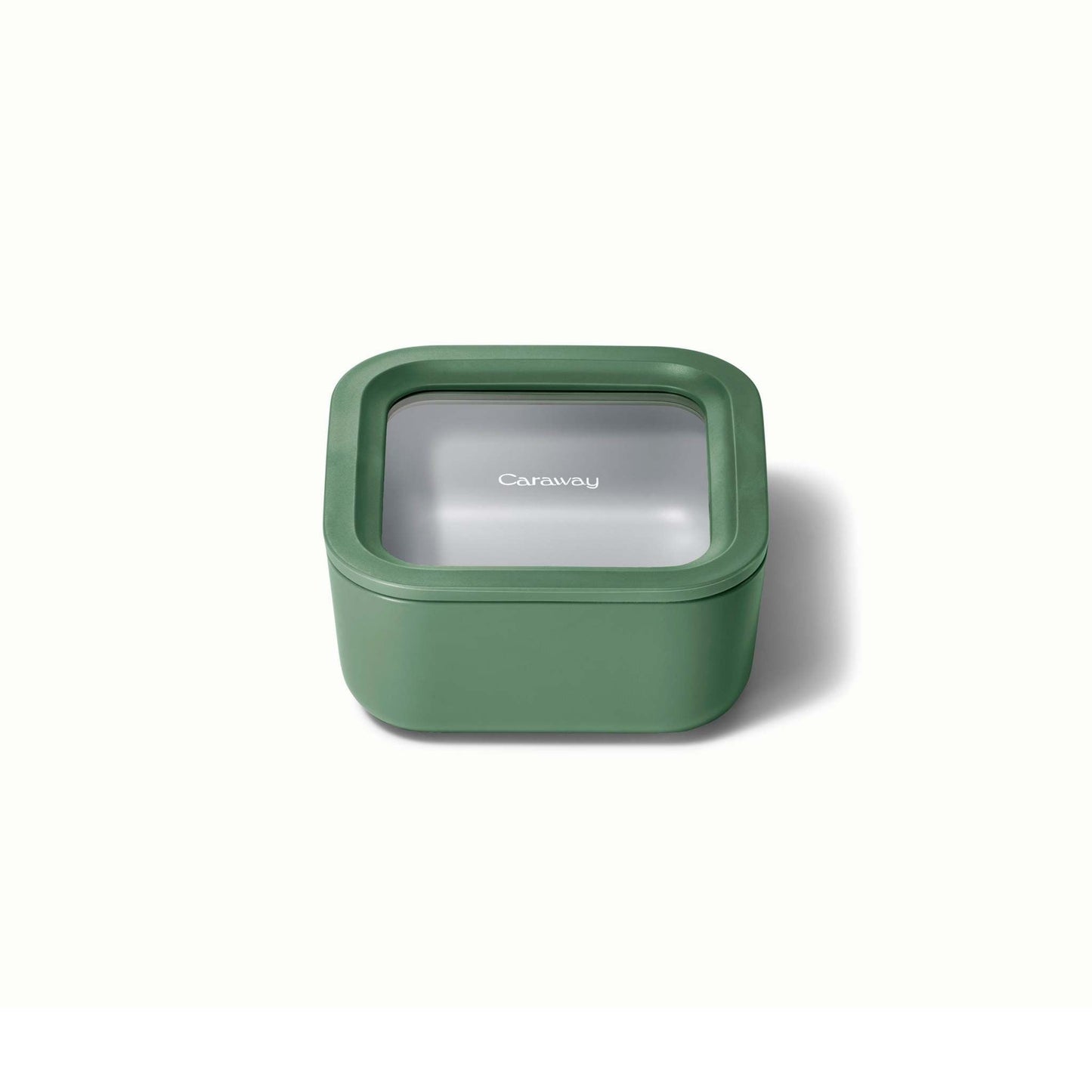 4.4 CUP GLASS FOOD CONTAINER SQUARE SHAPE W/ LID SAGE