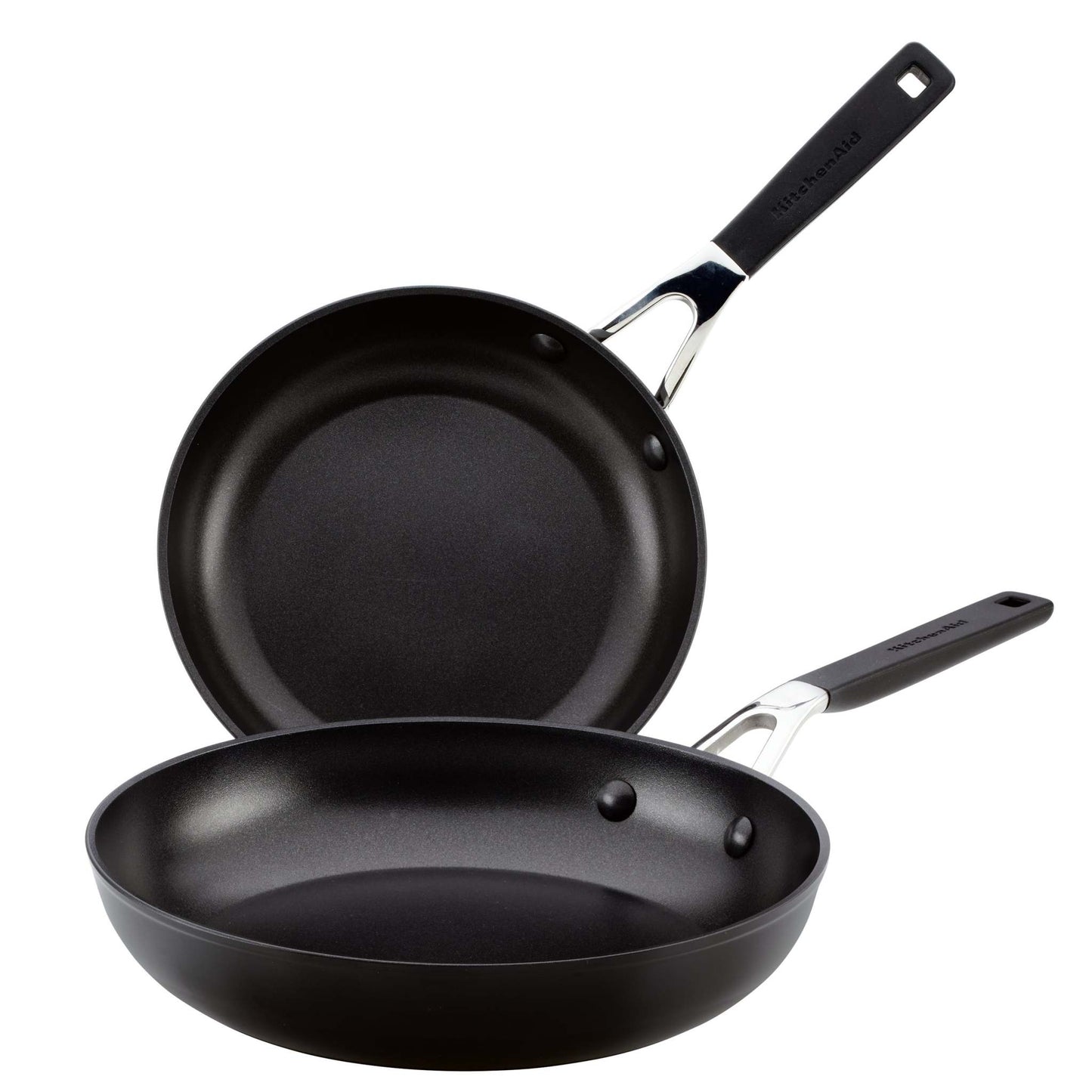 KITCHENAID 2PC HARD ANODIZED NONSTICK FRY PANS, ONYX BLACK
