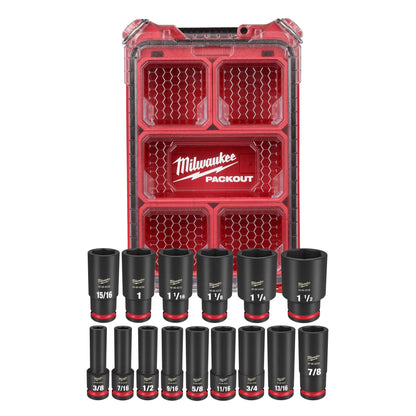 SHOCKWAVE IMPACT DUTY SOCKET 1/2" DRIVE 15PC SAE PACKOUT SET