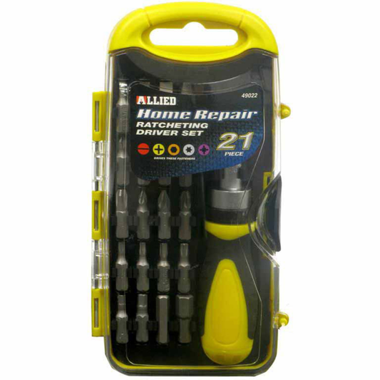 HOME REPAIR RATCHETING DRIVER SET - (21 PIECS)