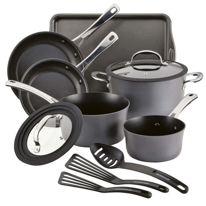 COOK + CREATE 11PC HARD ANODIZED NONSTICK COOKWARE SET