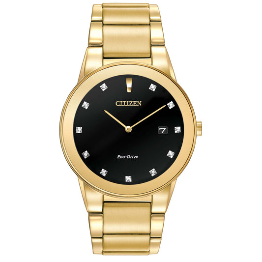 MENS AXIOM ECO-DRIVE STAINLESS STEEL WATCH