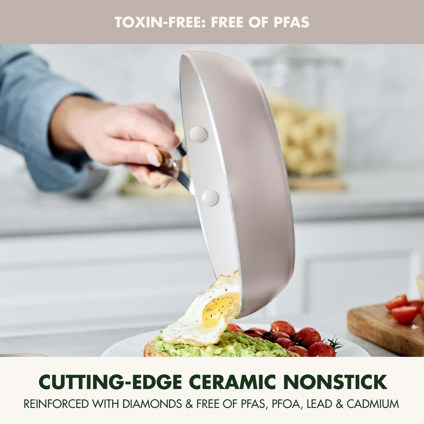 NOVA 2PC CERAMIC NONSTICK FRY PAN SET CLAY