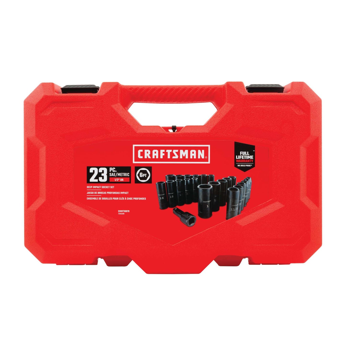 23PC 1/2" SAE & MM DEEP IMPACT SOCKET SET