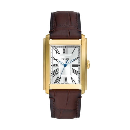 MEN'S CARAWAY & LEATHER STRAP WATCH