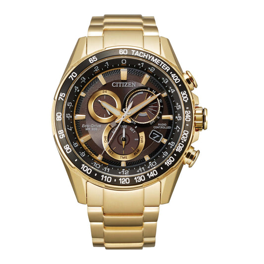 MEN'S PCAT ATOMIC ECO-DRIVE STAINLESS STEEL WATCH, DIAL