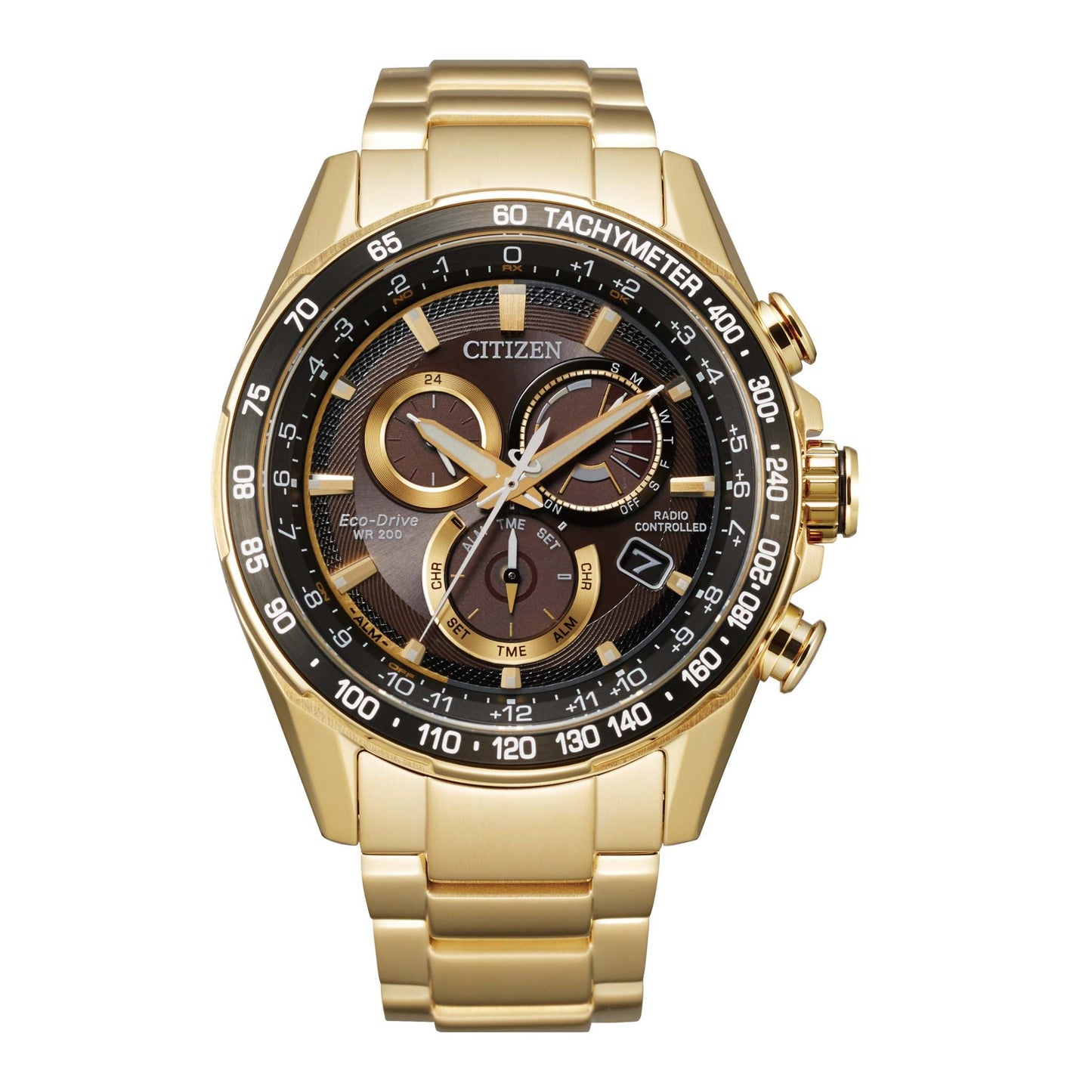 MEN'S PCAT ATOMIC ECO-DRIVE STAINLESS STEEL WATCH, DIAL