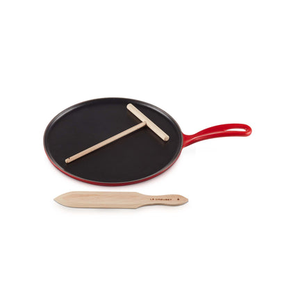 10.25" TRADITIONAL CAST IRON CREPE PAN CERISE